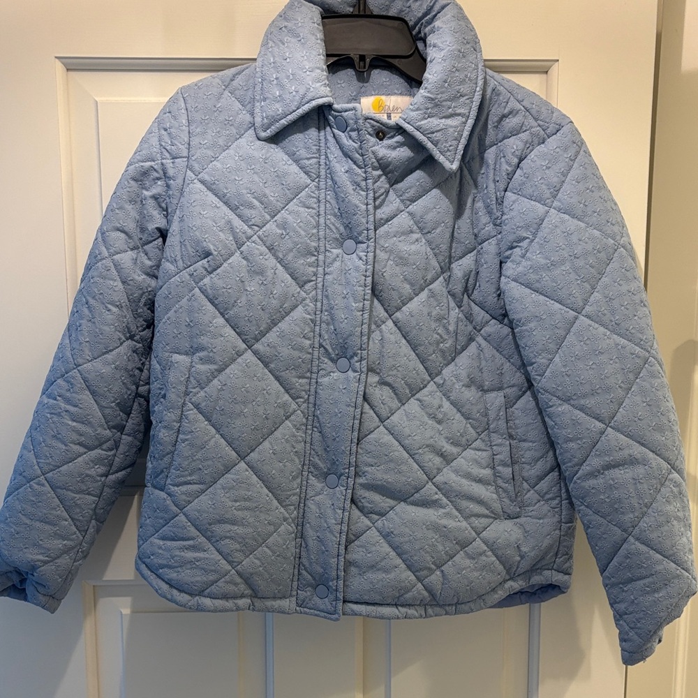 Boden Light Blue Quilted Puffer Jacket